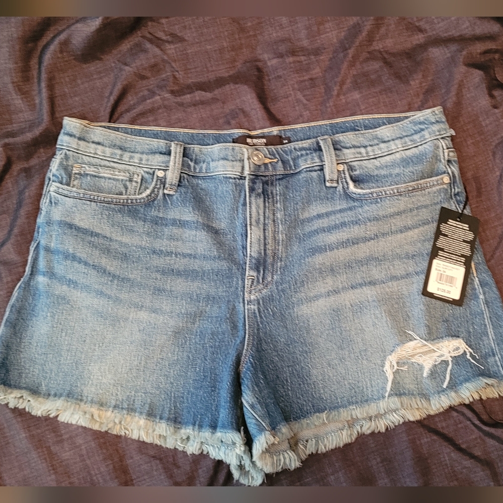 Hudson Jeans Light Blue Distressed Jean Shorts